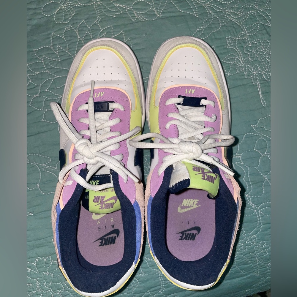 Nike Air Force 1 colorful lilac and in pink / AF1 sneakers womens 8.5 - Picture 9 of 10